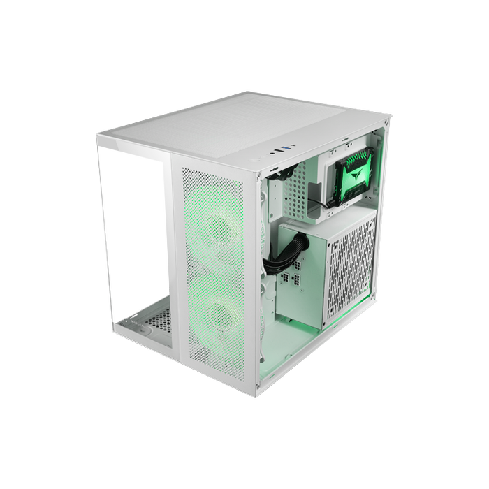 Mars Gaming MC-NOVAM Blanca Caja Ordenador MicroATX Mini Torre Doble Cristal Templado