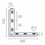 Edm Ángulo de refuerzo modelo AN24, 100 x 100 x 19 mm, 4 unidades