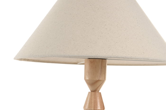 DKD Home Decor Lámpara de Sobremesa Hevea / Rubberwood Geométrica