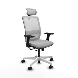 PIQUERAS Y CRESPO Silla de oficina Haches Gris claro/Blanco