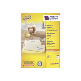 Avery Zweckform Etiquetas 3422, 70 x 35 mm, Formato A4, 80 Hojas, Autoadhesivas, Blanco