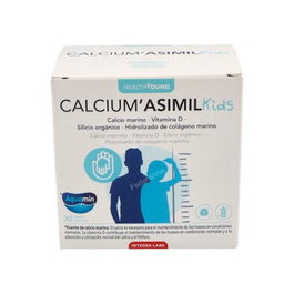 INTERSA Calcium Asimil Kids 30 Sobres Complemento Nutricional Infantil Calcio y Vitamina D para Huesos y Crecimiento Sabor Fresa