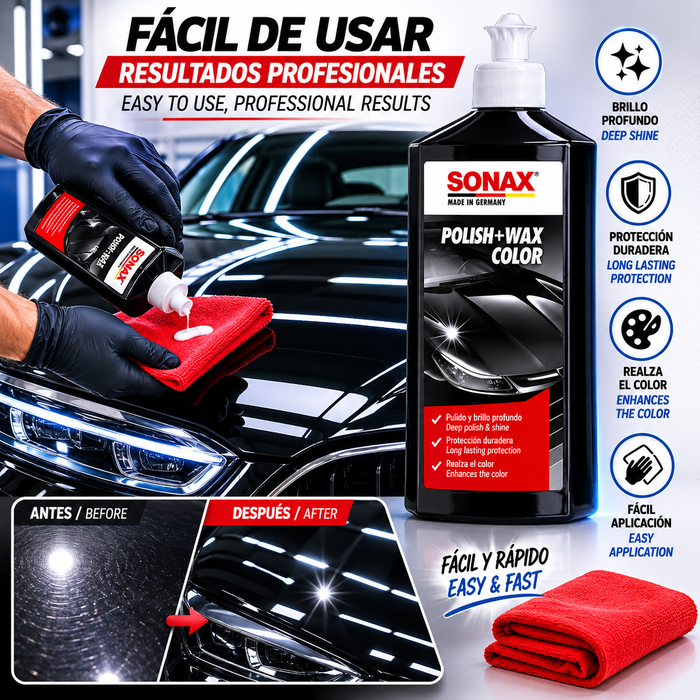 Sonax Abrillantador + Cera Negro 500ml