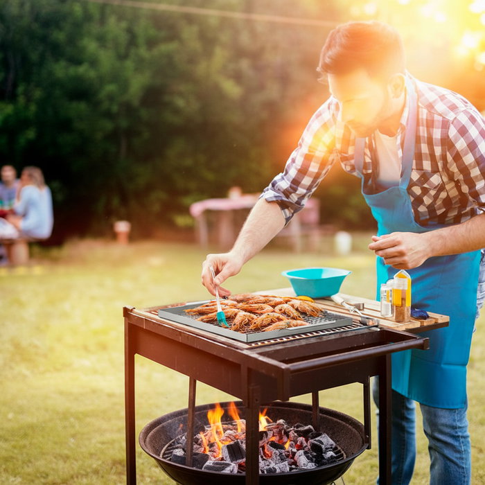 Inde Plancha Barbacoa con Agujeros Algon BBQ 40x29cm