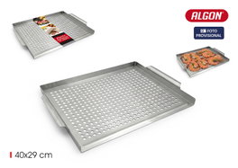 Inde Plancha Barbacoa con Agujeros Algon BBQ 40x29cm