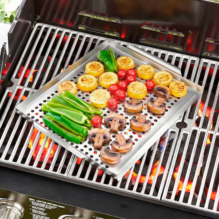 Inde Plancha Barbacoa con Agujeros Algon BBQ 40x29cm