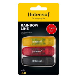 Intenso Rainbow Line Pack de 3 Memorias USB 8GB Multicolor