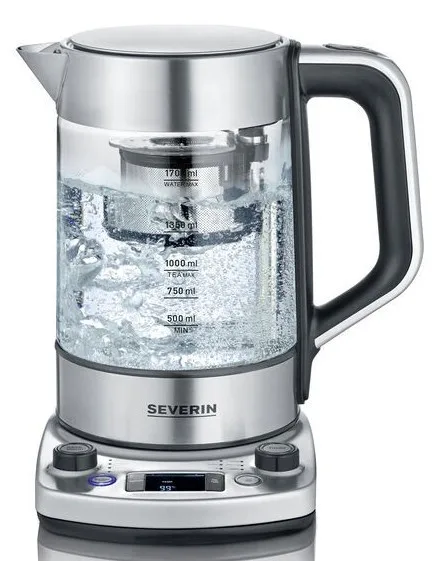 Severin WK 3422 Hervidor de agua de acero inoxidable y vidrio