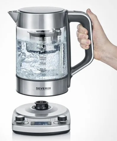 Severin WK 3422 Hervidor de agua de acero inoxidable y vidrio