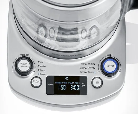 Severin WK 3422 Hervidor de agua de acero inoxidable y vidrio