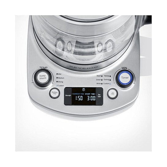 Severin Tetera Eléctrica WK 3422 Professional de Acero Inoxidable y Vidrio, 1.7 Litros, 3000W, 12 Temperaturas, Función Mantener Caliente, Apagado Automático