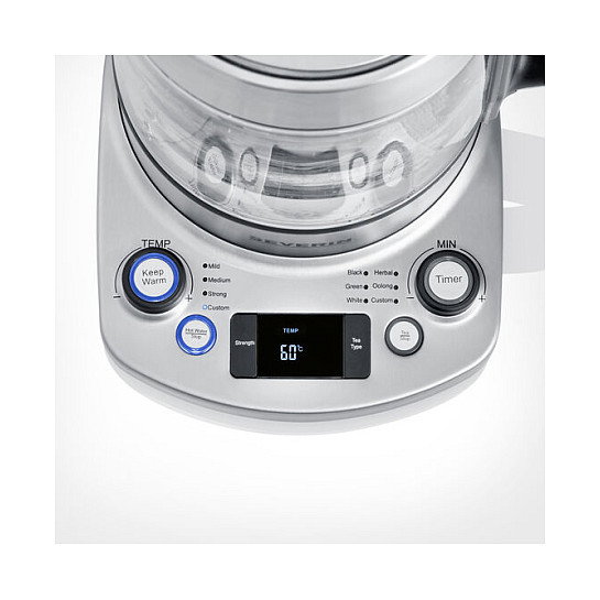 Severin Tetera Eléctrica WK 3422 Professional de Acero Inoxidable y Vidrio, 1.7 Litros, 3000W, 12 Temperaturas, Función Mantener Caliente, Apagado Automático