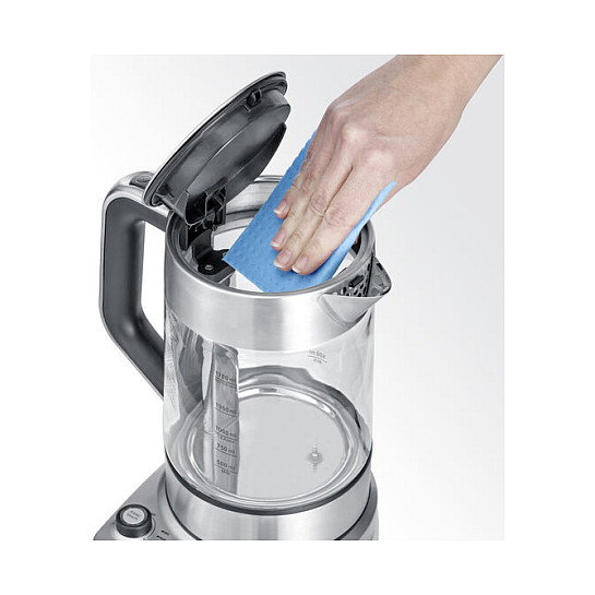 Severin Tetera Eléctrica WK 3422 Professional de Acero Inoxidable y Vidrio, 1.7 Litros, 3000W, 12 Temperaturas, Función Mantener Caliente, Apagado Automático