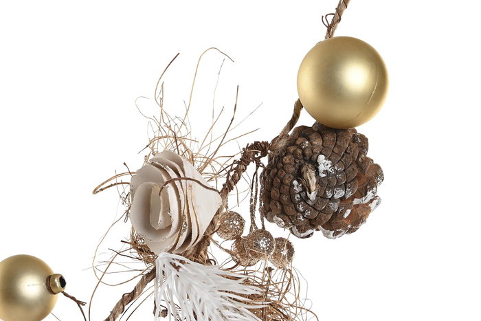 DKD Home Decor Guirnalda Navidad Moderna Dorado Marron Piñas Natural 10 x 150 x 10 cm (2 Unidades)