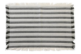 DKD Home Decor Salvamanteles Individuales de Algodón con Rayas Verde y Blanco, Pack de 6