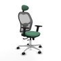 PIQUERAS Y CRESPO Silla de oficina Jorquera con mecanismo Sincro/Traslack, Verde esmeralda y Gris