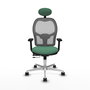 PIQUERAS Y CRESPO Silla de oficina Jorquera con mecanismo Sincro/Traslack, Verde esmeralda y Gris