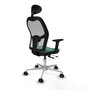 PIQUERAS Y CRESPO Silla de oficina Jorquera con mecanismo Sincro/Traslack, Verde esmeralda y Gris