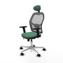 PIQUERAS Y CRESPO Silla de oficina Jorquera con mecanismo Sincro/Traslack, Verde esmeralda y Gris