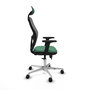 PIQUERAS Y CRESPO Silla de oficina Jorquera con mecanismo Sincro/Traslack, Verde esmeralda y Gris
