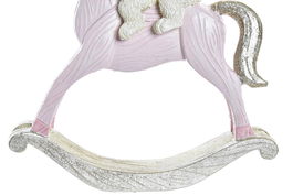 DKD Home Decor Figura Navidad Fantasia Rosa Blanco Resina 4.5 x 15 x 14 cm (2 Unidades)