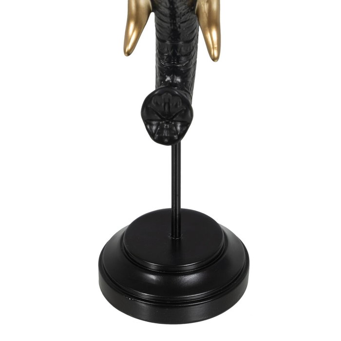 Ixia Figura de Elefante Negro-Oro en Poliresina
