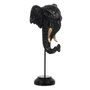Ixia Figura de Elefante Negro-Oro en Poliresina
