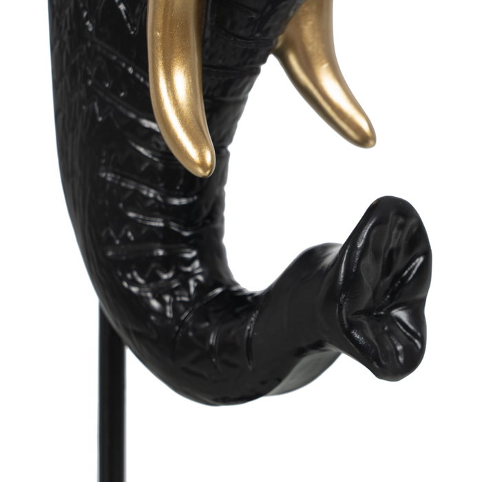 Figura Elefante Negro-Oro Poliresina 20,50 X 14,30 X 35,50 C