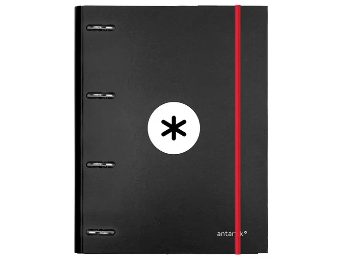 Antartik Carpeta con recambio a4 cuadro 5mm forrada 4 anillas 25mm redondas color negro 100 hojas 100 g/m² Antartik Carpeta con recambio a4 cuadro 5mm forrada 4 anillas 25mm redondas color negro 100 hojas 100 g/m²