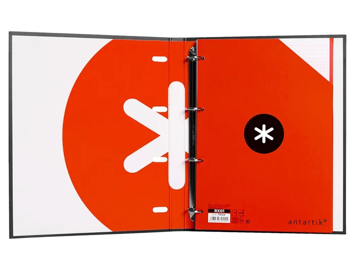 Antartik Carpeta con recambio a4 cuadro 5mm forrada 4 anillas 25mm redondas color negro 100 hojas 100 g/m² Antartik Carpeta con recambio a4 cuadro 5mm forrada 4 anillas 25mm redondas color negro 100 hojas 100 g/m²