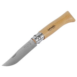 Opinel No. 08 Navaja de bolsillo de acero inoxidable con funda