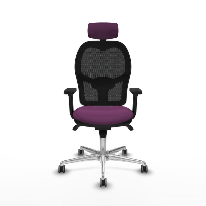 PIQUERAS Y CRESPO Silla de oficina Jorquera con Mecanismo Sincro, Similpiel Morado y Malla Negra