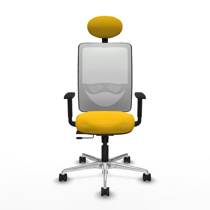PIQUERAS Y CRESPO Silla de oficina Zulema con mecanismo Sincro/Traslack, Amarillo y Blanco PIQUERAS Y CRESPO Silla de oficina Zulema con mecanismo Sincro/Traslack, Amarillo y Blanco