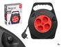 Argon Cable Enrollable 5 Metros Eléctrico 4 Enchufes 2300W Negro/Rojo 25.2x24x9 cm (Set de 6)