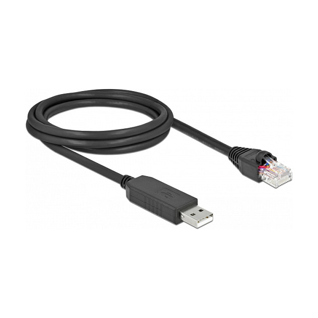 DeLOCK Cable de conexión serial USB 2.0 Tipo-A a RS-232 RJ45 2 m Negro DeLOCK Cable de conexión serial USB 2.0 Tipo-A a RS-232 RJ45 2 m Negro