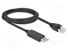 DeLOCK 64161 Cable de conexión serial USB 2.0 Tipo-A a RS-232 RJ45 de 2 m Negro