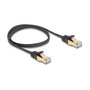 DeLOCK Cable de red plano Cat.6A U/FTP RJ45 0,5 m Negro
