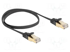 DeLOCK Cable de red plano Cat.6A U/FTP 0,5 m Negro