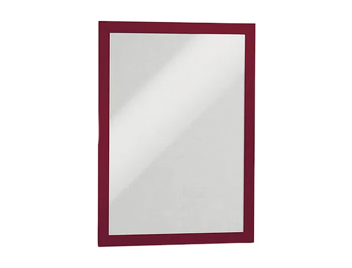 Durable Marco porta anuncios magnético DIN A4, dorso adhesivo removible, color rojo, pack de 2 unidades