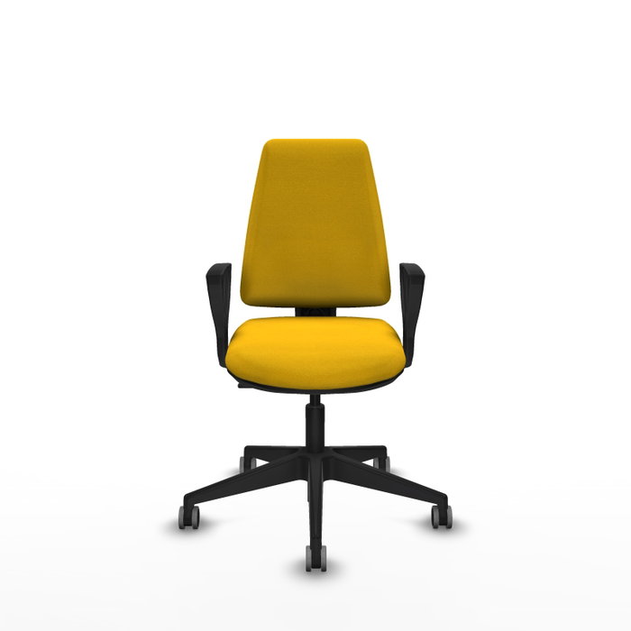 PIQUERAS Y CRESPO Silla de oficina Elche Amarillo con Brazos Fijos PIQUERAS Y CRESPO Silla de oficina Elche Amarillo con Brazos Fijos