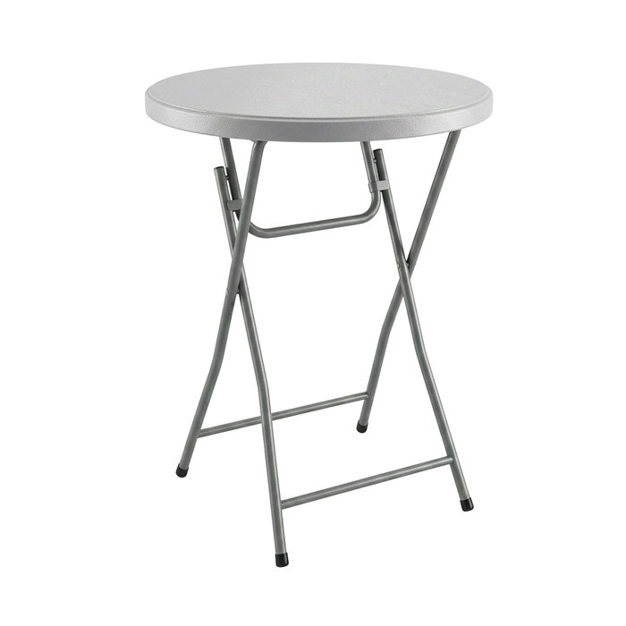 Almar Garden Mesa de Aperitivos 80 cm de Diámetro, 110 cm de Alto, Acero Inoxidable en Color Gris