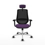 PIQUERAS Y CRESPO Silla de oficina Mardos con Mecanismo Sincro, Morado y Negro