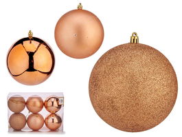 Krist+ Set 6 Bolas Navidad Cobre 12 cm Surtidas Plastico (Set de 6)