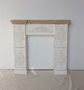 DKD Home Decor Jiayetong 23 Frontal Chimenea Neoclasico Abeto y MDF Blanco y Natural 29.5 x 116 x 120 cm