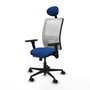 PIQUERAS Y CRESPO Silla de oficina Zulema con mecanismo Sincro/Traslack, Azul y Blanco