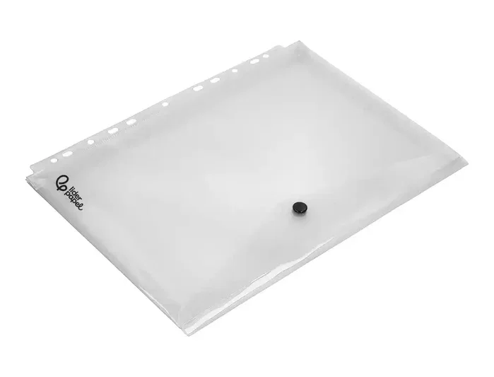 Liderpapel Carpeta Dossier con Broche y Multitaladro Transparente DIN A4