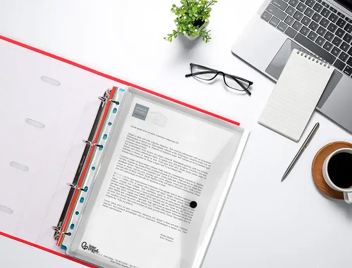 Liderpapel Carpeta Dossier con Broche y Multitaladro Transparente DIN A4