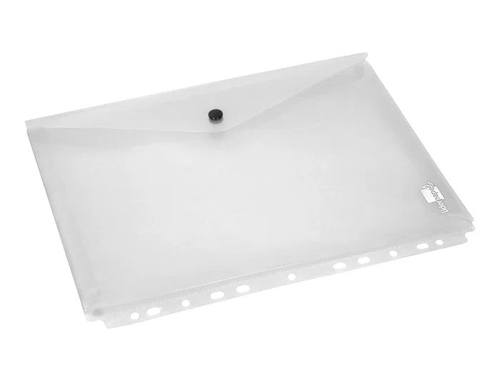 Liderpapel 36664 Carpeta Dossier Polipropileno Multitaladro Cierre Broche DIN A4 Transparente Pack 5