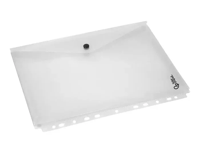 Liderpapel Carpeta Dossier con Broche y Multitaladro Transparente DIN A4
