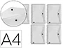 Liderpapel 36664 Carpeta Dossier Polipropileno Multitaladro Cierre Broche DIN A4 Transparente Pack 5